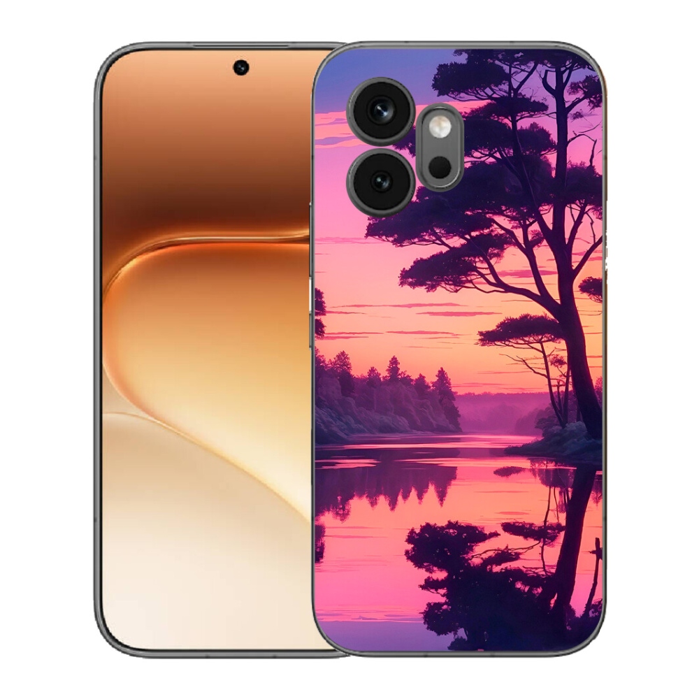 mmCase géltok az Honor 600-hoz – naplemente a tó felett