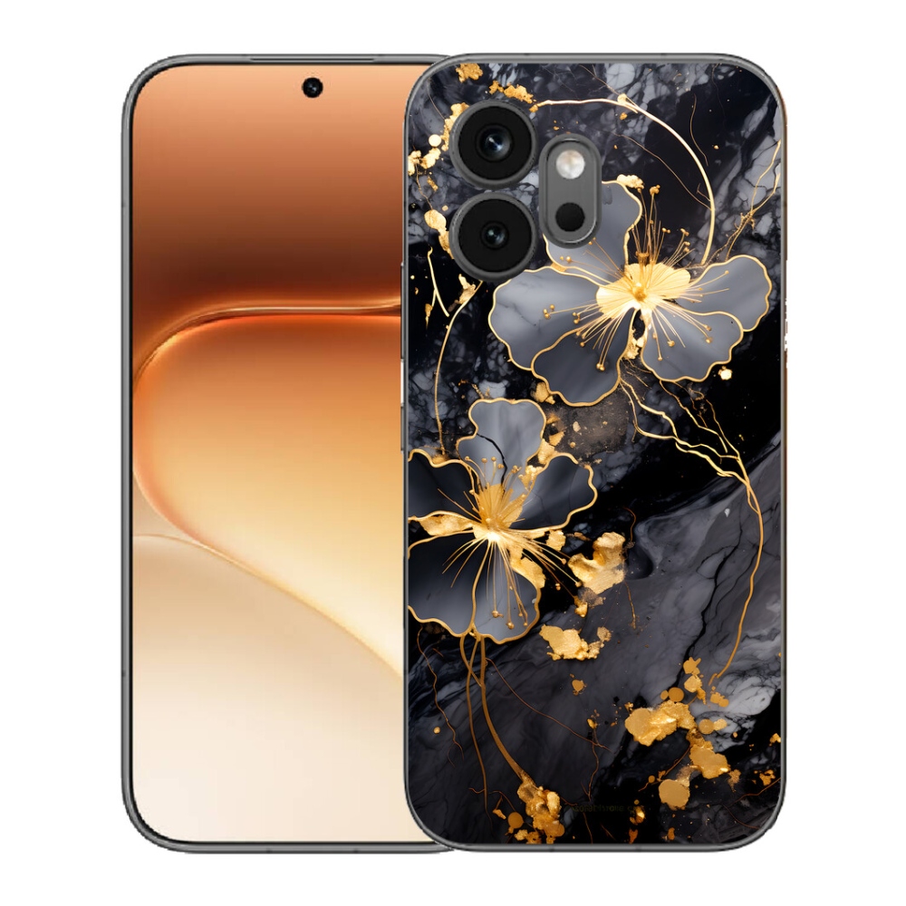 mmCase gél tok az Honor 600-hoz – arany virágok
