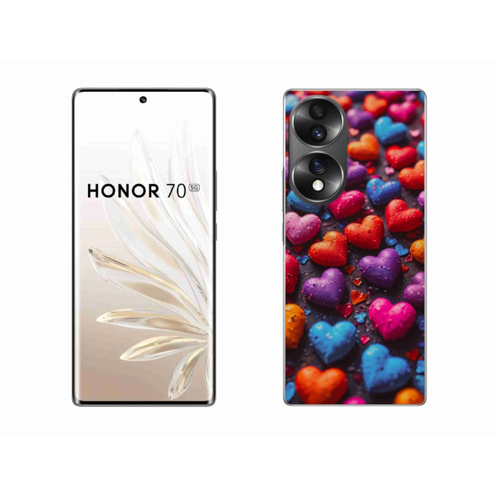 Zselés borítás mmCase a Honor 70-hez - színes szív