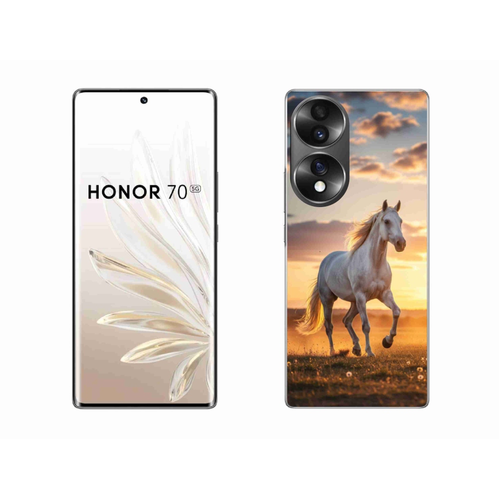 Zselés borítás mmCase a Honor 70-hez - futó fehér ló 2