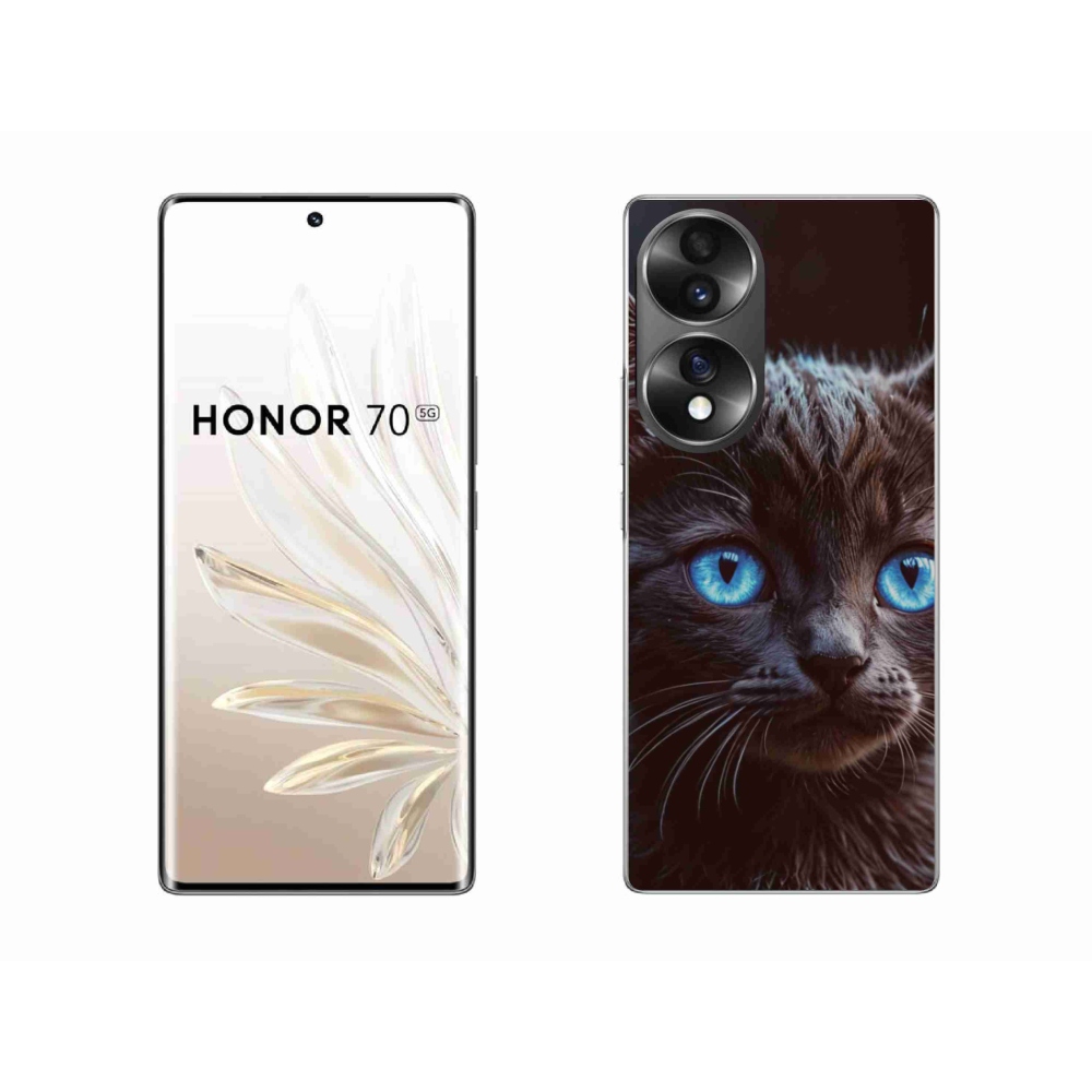 Zselés borítás mmCase a Honor 70-hez - fekete cica 2