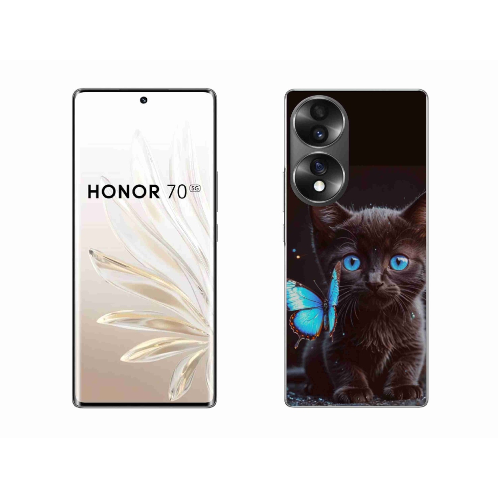 Zselés borítás mmCase a Honor 70-hez - fekete cica 3