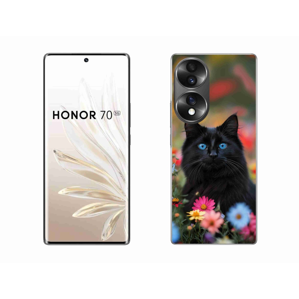 Zselés borítás mmCase a Honor 70-hez - fekete cica 4