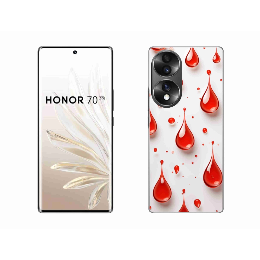 Zselés borítás mmCase a Honor 70-hez - piros cseppek