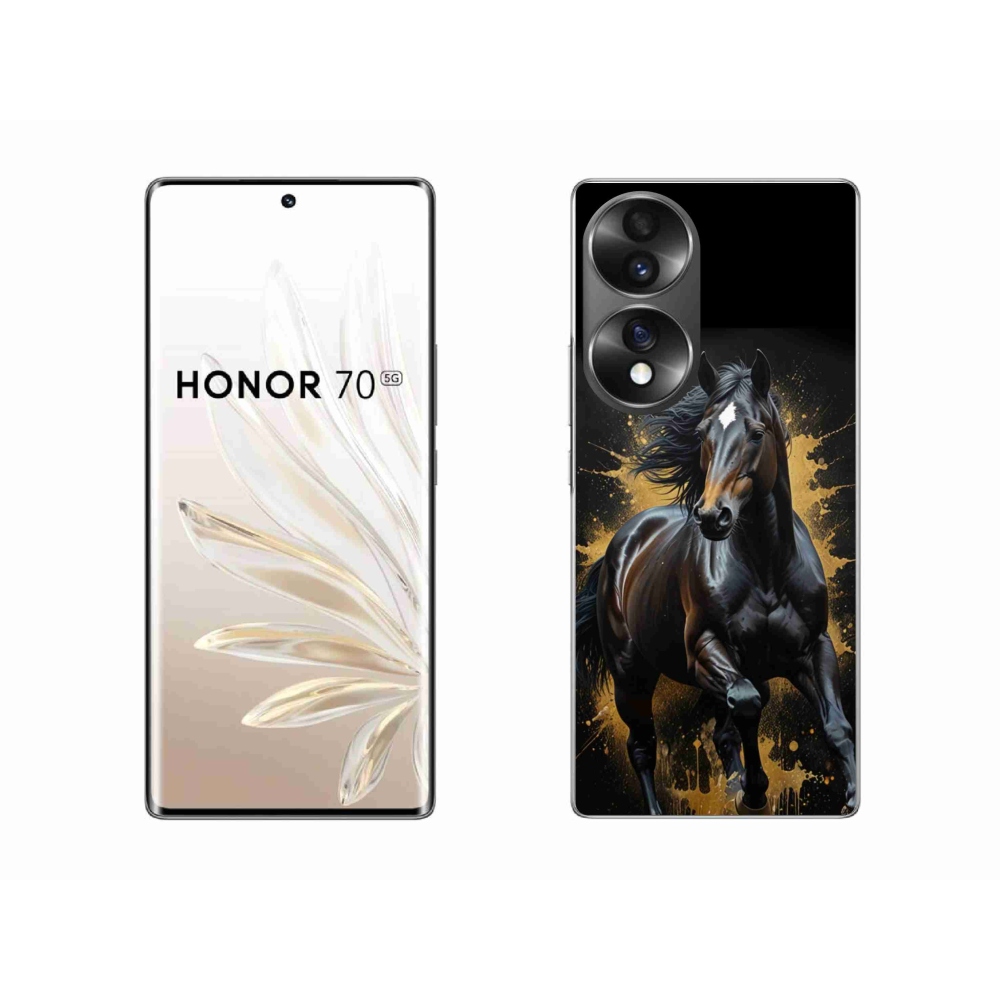 Zselés borítás mmCase a Honor 70-hez - elegáns fekete ménes