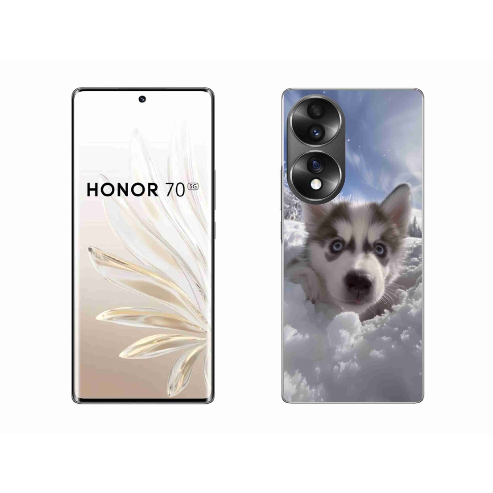 Gél borító mmCase a Honor 70-hez - husky a hóban