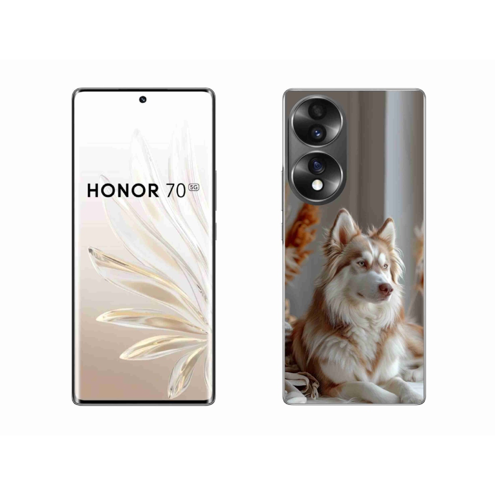 Zselés borítás mmCase a Honor 70-hez - csendes szibériai husky
