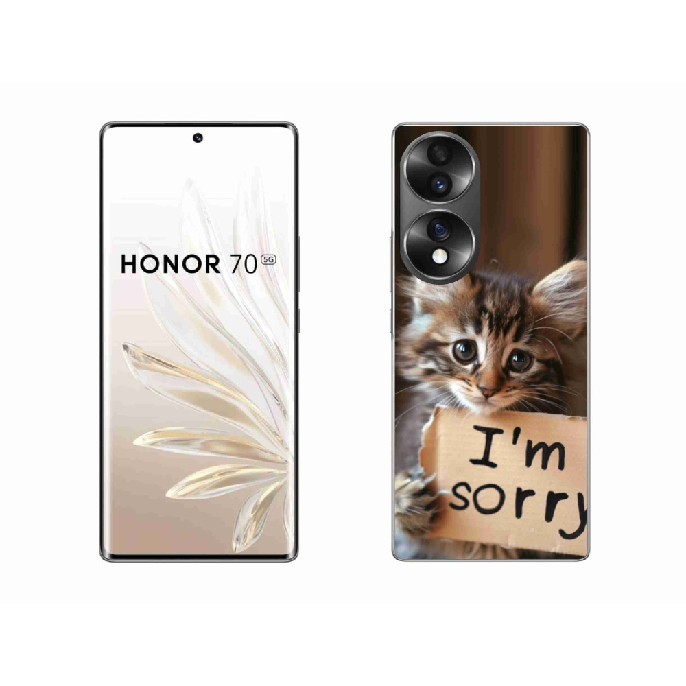 Zselés borítás mmCase a Honor 70-hez - macska bocsánatkérése