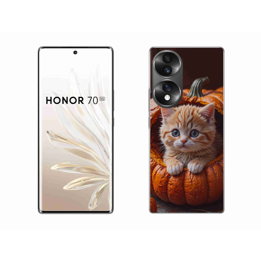 Zselés borítás mmCase a Honor 70-hez - cica és tök 2