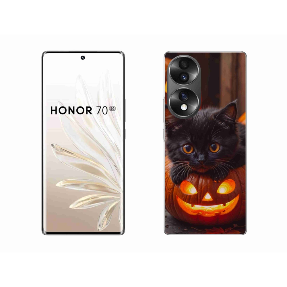 Zselés borítás mmCase a Honor 70 készülékhez - cica és tök