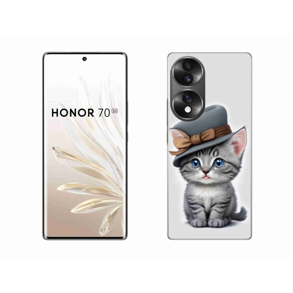 Zselés borítás mmCase a Honor 70-hez - cica sapkával