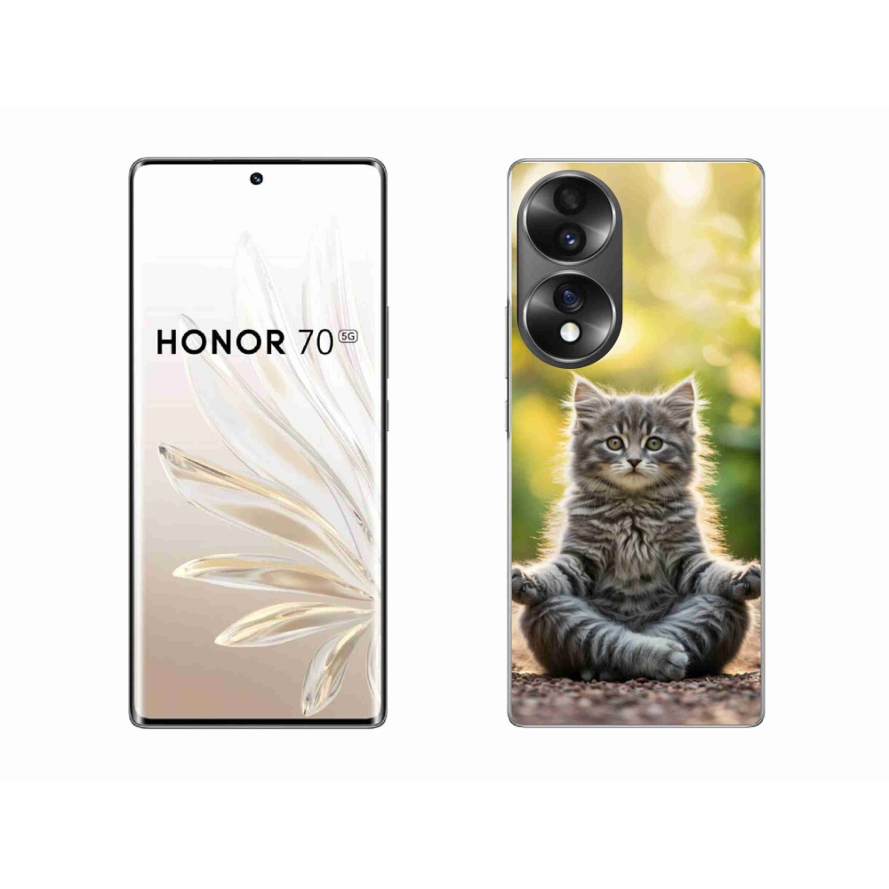 Gél borító mmCase a Honor 70-hez - meditáló cica