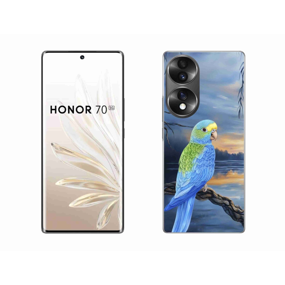 Zselés borítás mmCase a Honor 70 készülékhez - kék papagáj