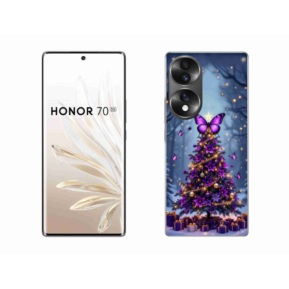 Gél borító mmCase a Honor 70-hez - pillangó karácsonyfa