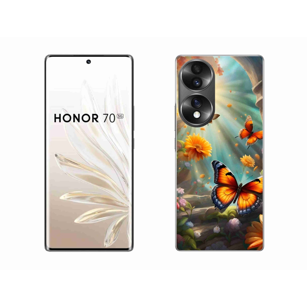 Zselés borítás mmCase a Honor 70-hez - pillangókert 2