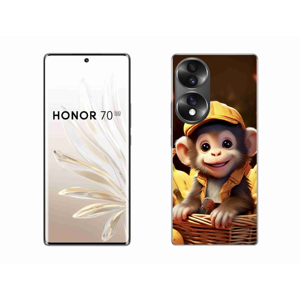 Zselés borítás mmCase a Honor 70 készülékhez - majom a kosárban