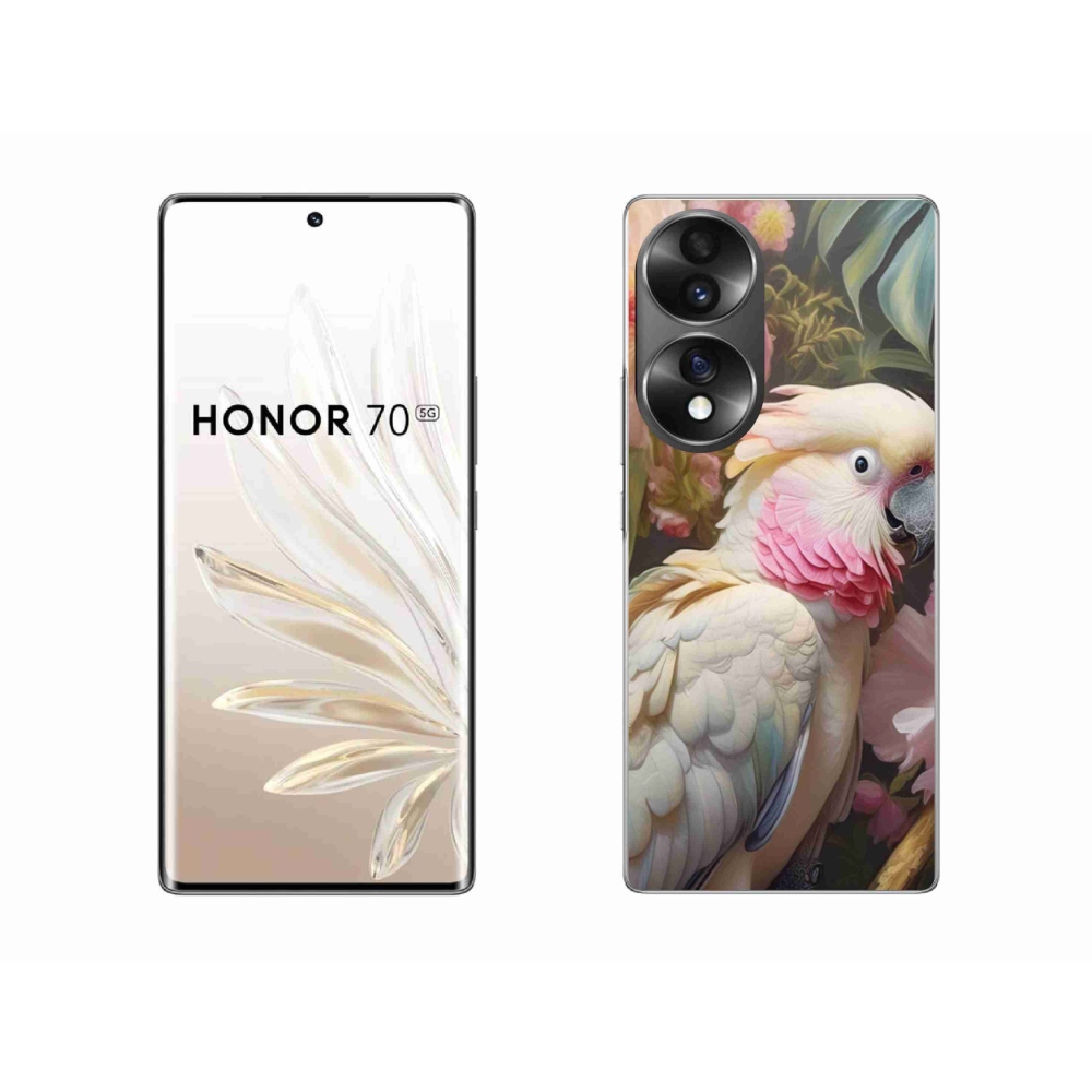 Zselés borítás mmCase a Honor 70 készülékhez - papagáj kakadu rózsaszín 2