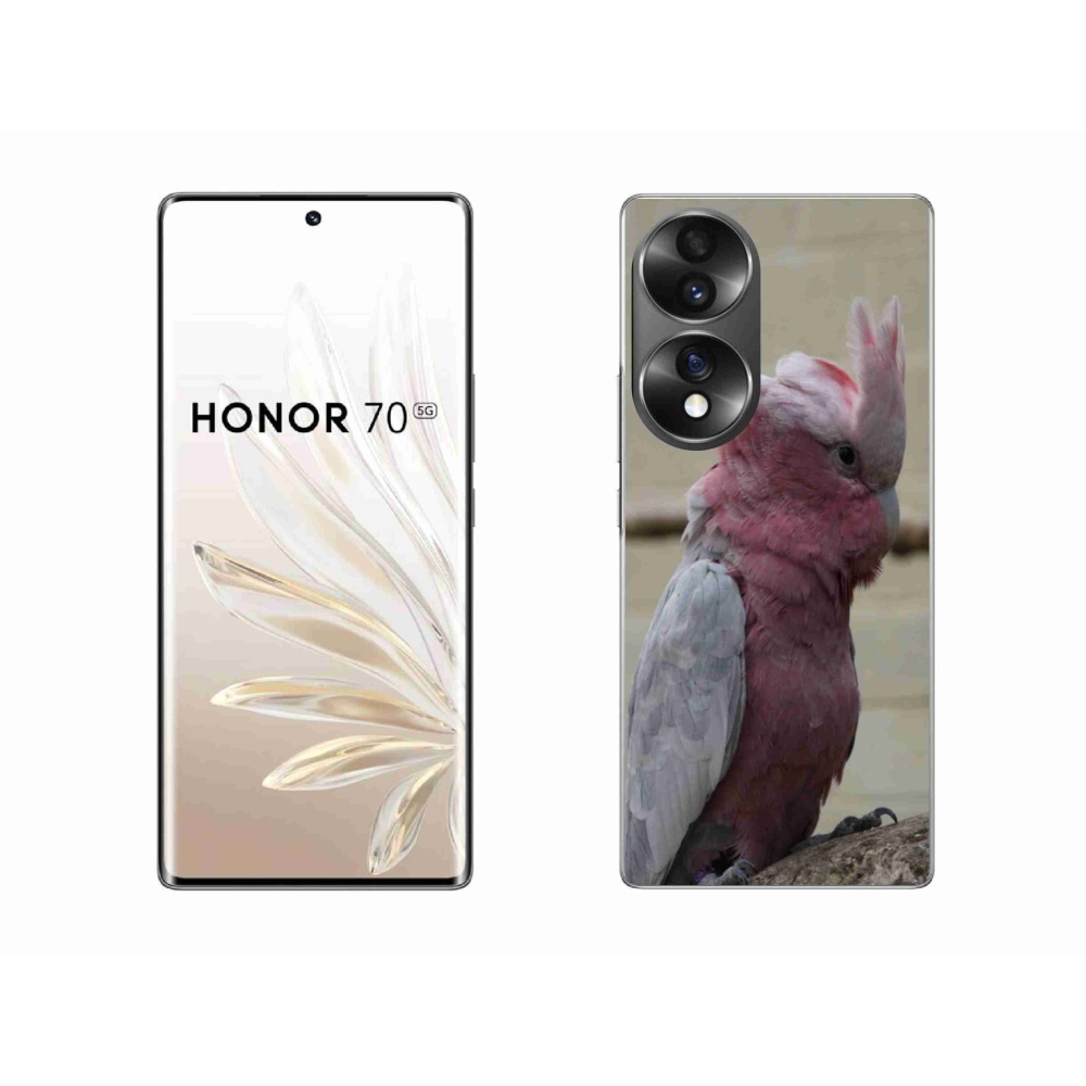 Zselés borítás mmCase a Honor 70 készülékhez - papagáj kakadu rózsaszínű