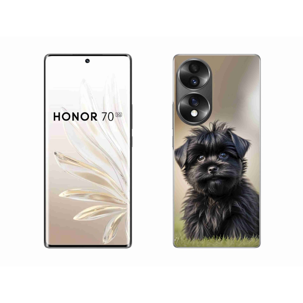 Zselés borítás mmCase a Honor 70-hez - aranyos fekete kutya