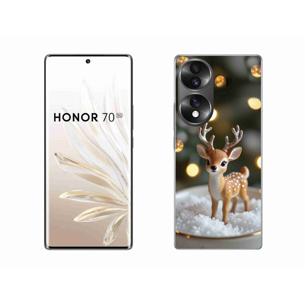 Zselés borítás mmCase a Honor 70-hez - aranyos karácsonyi szarvasok
