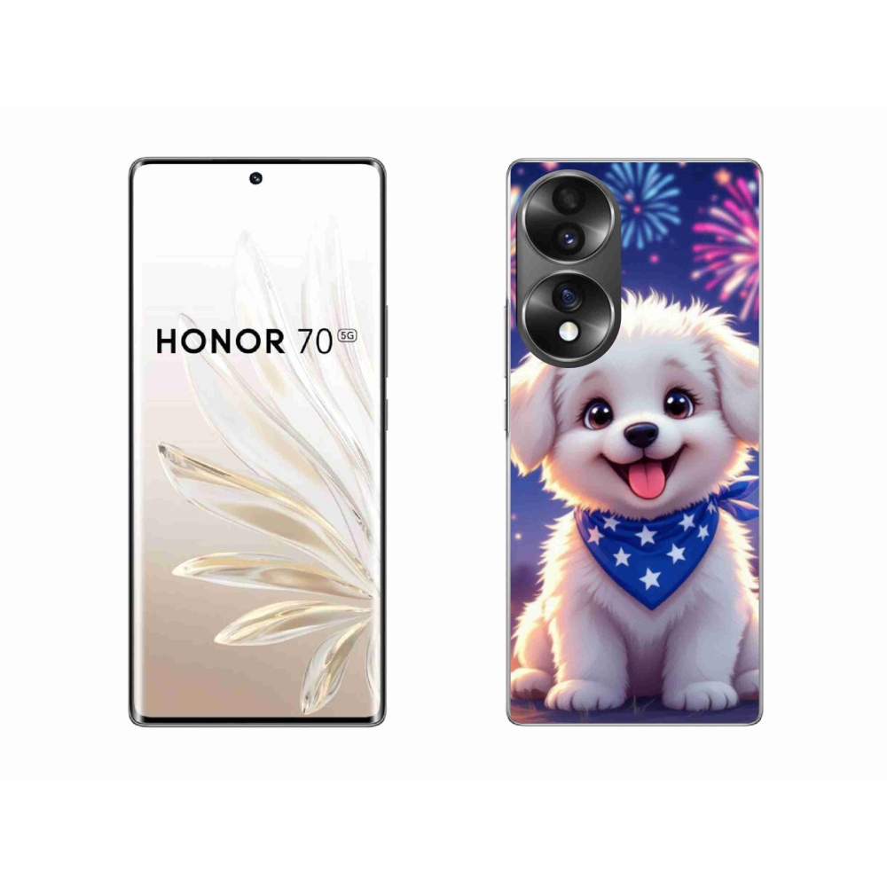 Zselés borítás mmCase a Honor 70-hez - ünnepi kiskutya