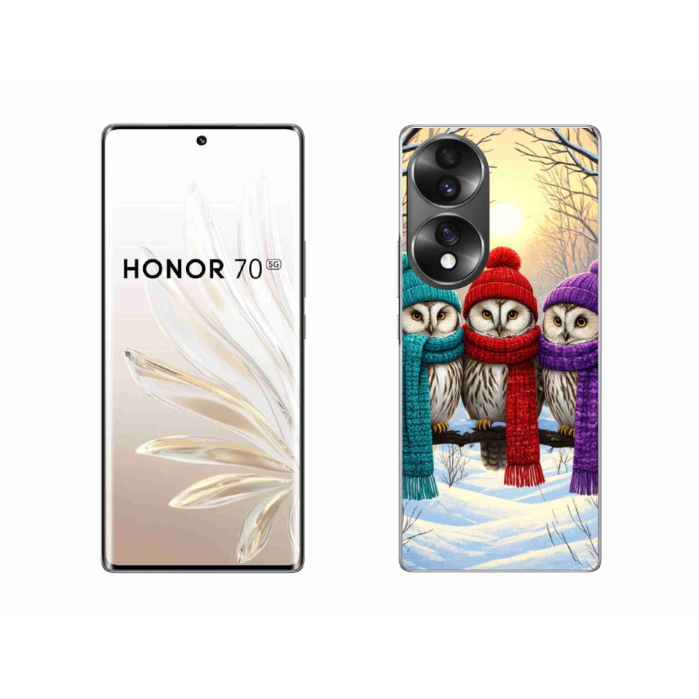 Zselés borítás mmCase a Honor 70 készülékhez - bagoly barátok