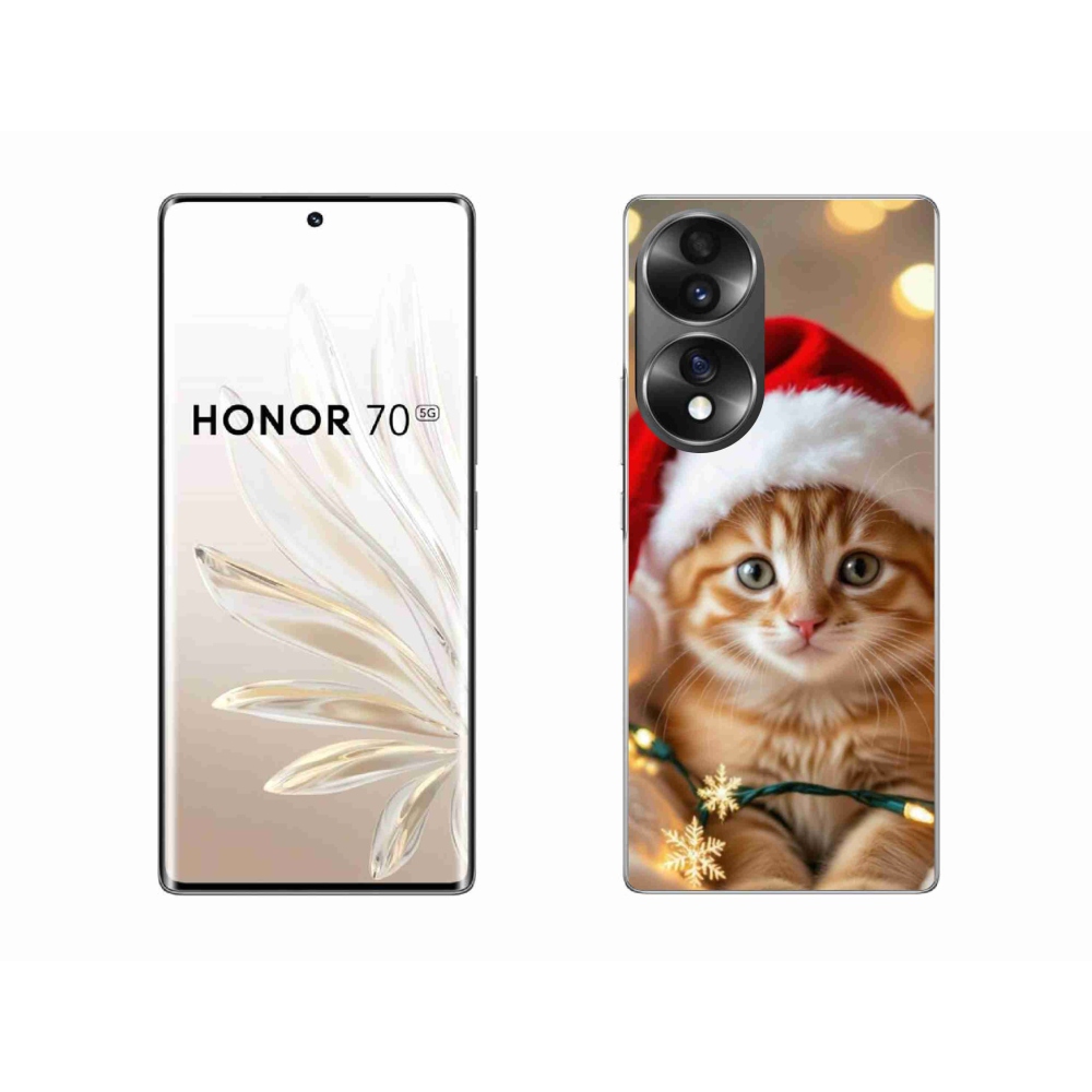 Gél borító mmCase a Honor 70-hez - Karácsonyi cica