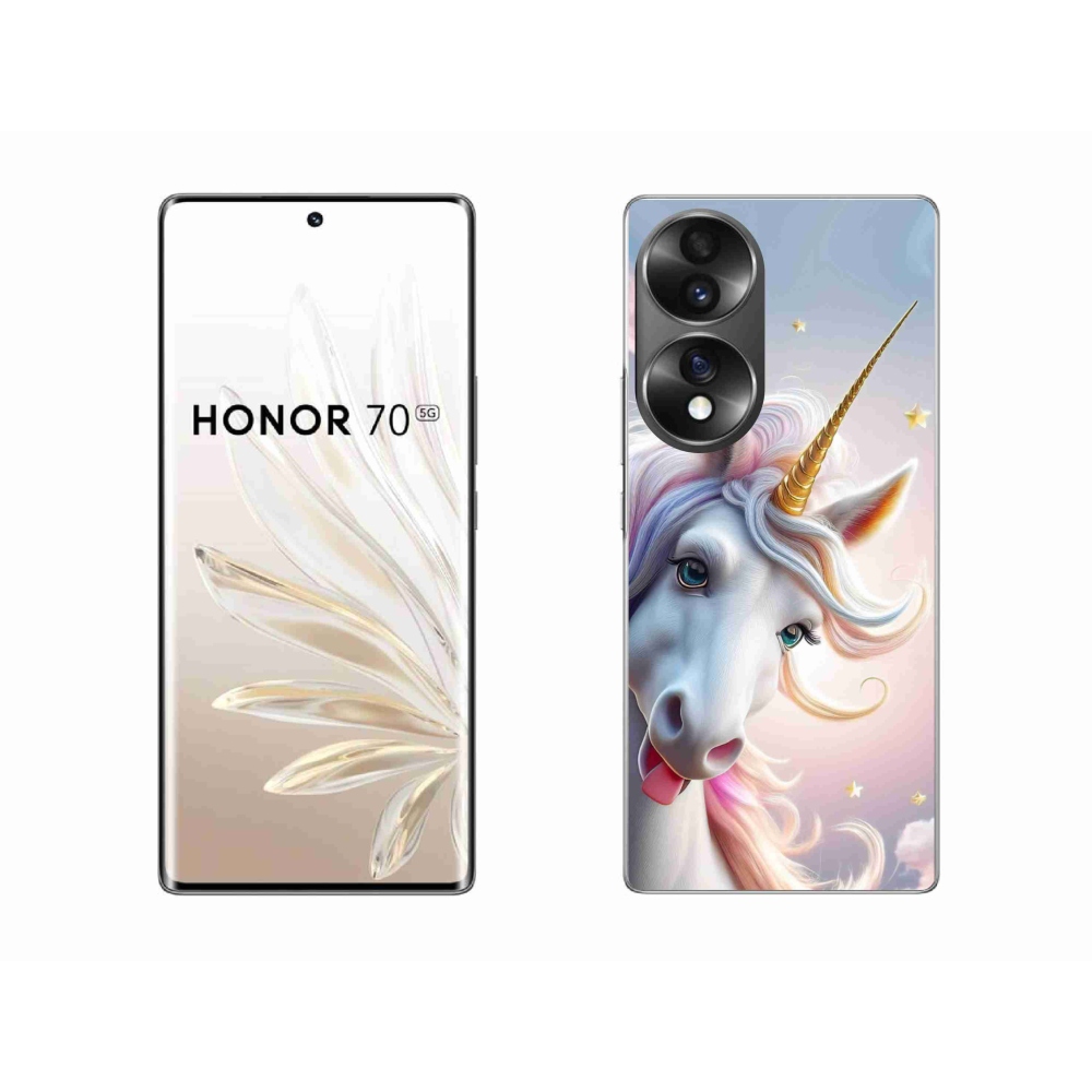 Zselés borítás mmCase a Honor 70 készülékhez - vidám egyszarvú