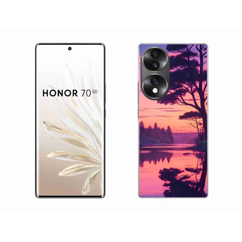 Zselés borítás mmCase a Honor 70-hez - naplemente a tó felett