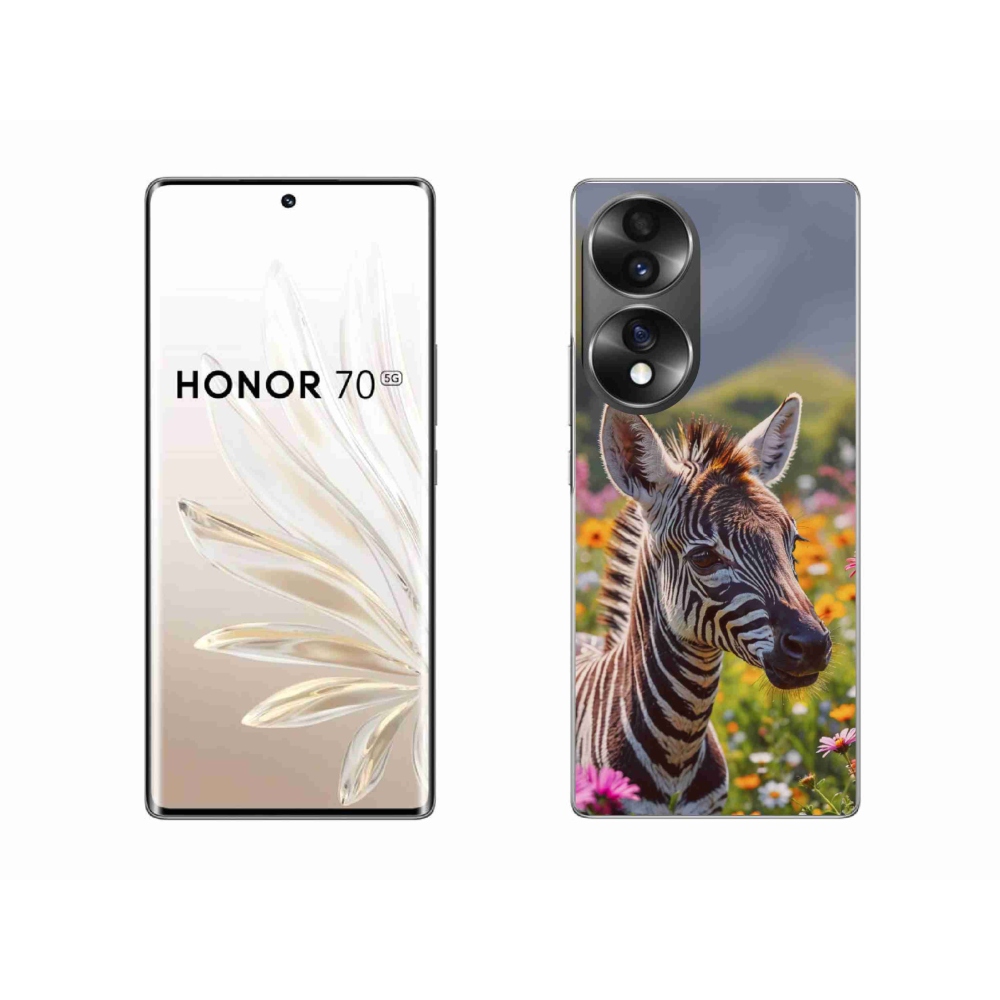 Zselés borító mmCase a Honor 70-hez - zebra a réten