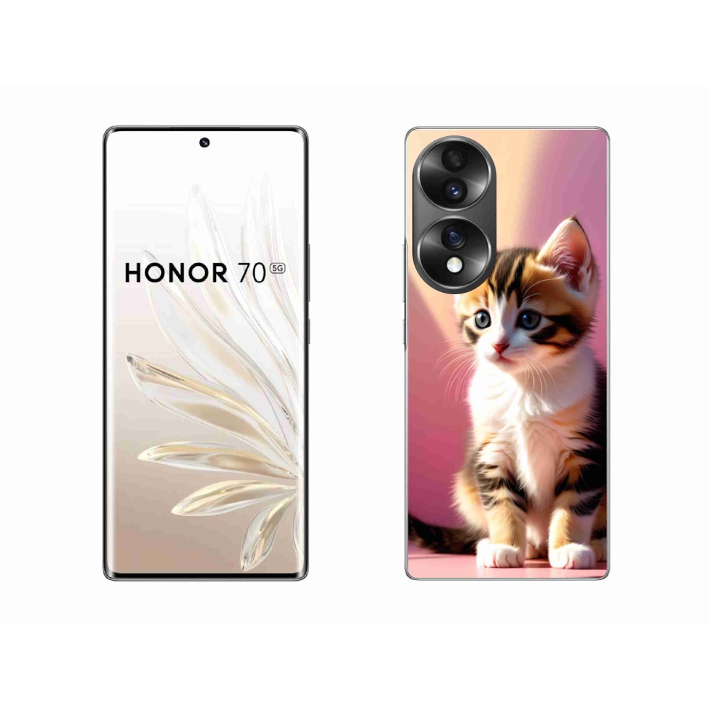 Zselés borítás mmCase a Honor 70-hez - kíváncsi cica 2
