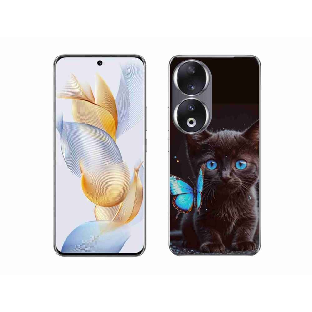 Zselés borítás mmCase a Honor 90-hez - fekete cica 3