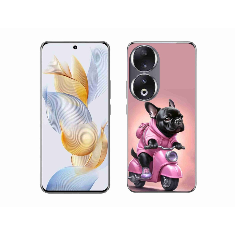 Gél borító mmCase a Honor 90-hez - Francia bulldog egy robogón