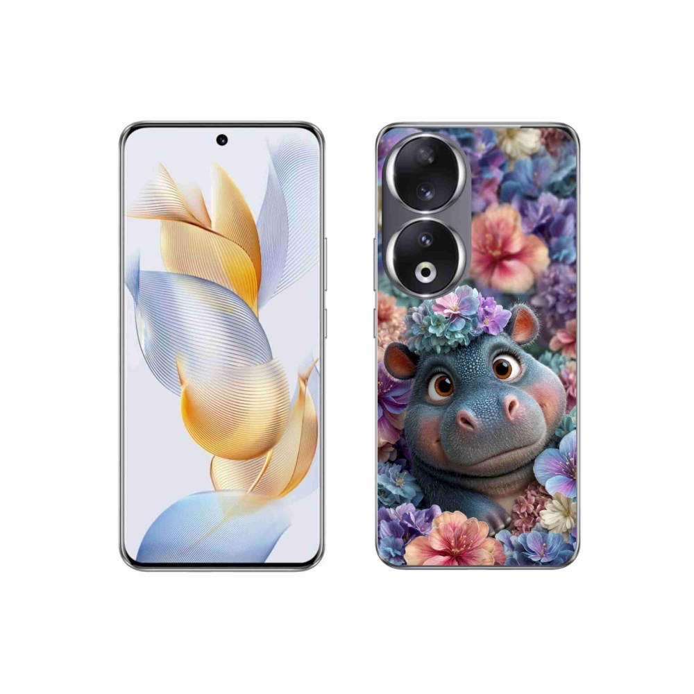 mmCase géltok az Honor 90-hez – virágokkal díszített víziló
