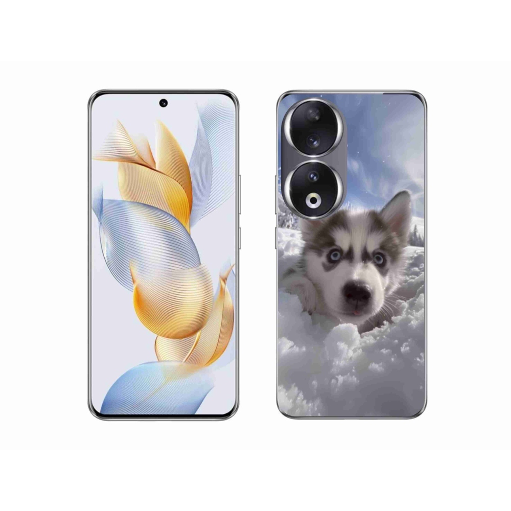 Gél borító mmCase a Honor 90-hez - husky a hóban