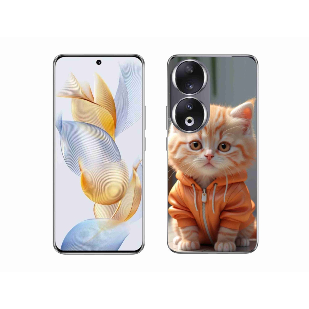 Gél borító mmCase a Honor 90 számára - cica egy melegítőben