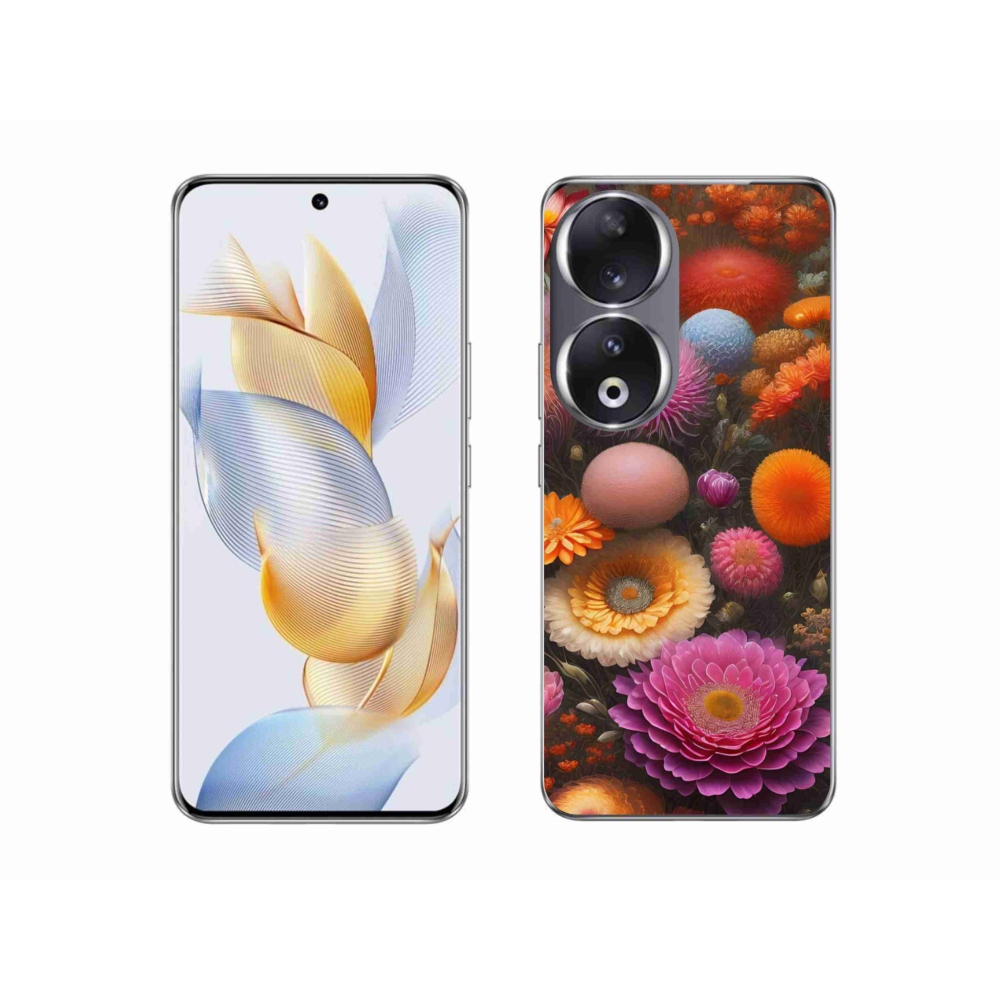 Gél borító mmCase a Honor 90 számára - virágos kompozíció