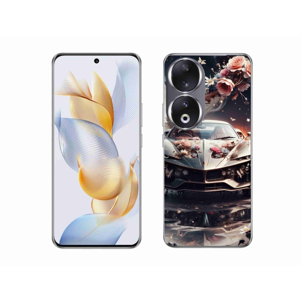 Gél borítás mmCase a Honor 90 - virágos sportkocsihoz