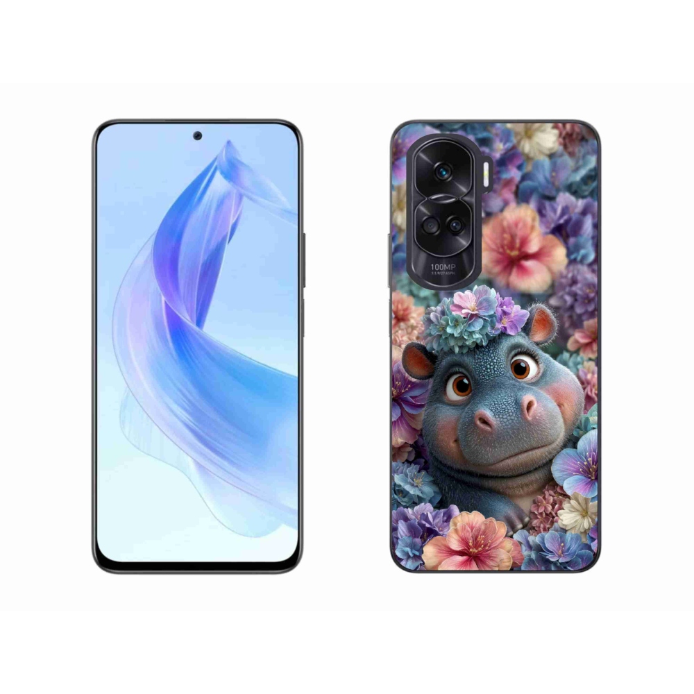 mmCase géltok az Honor 90 Lite-hoz – virágok között úszó kis víziló
