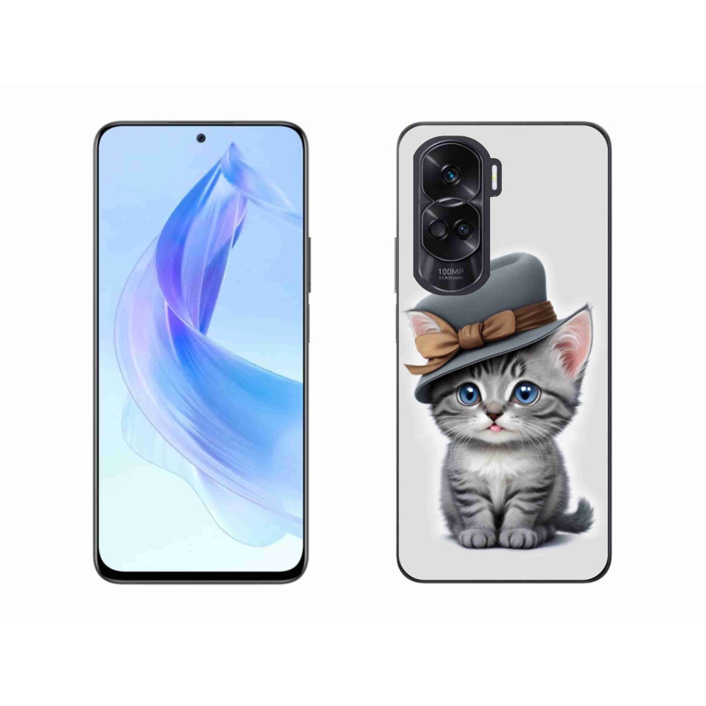 Zselés borítás mmCase a Honor 90 Lite-hoz - cica sapkával