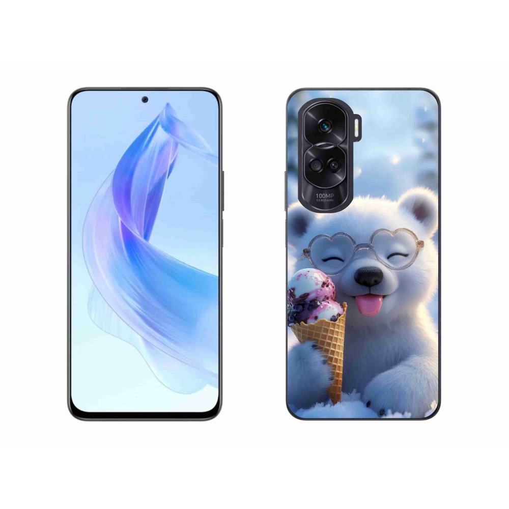 mmCase gél tok az Honor 90 Lite-hoz – jégkrémet evő mackó