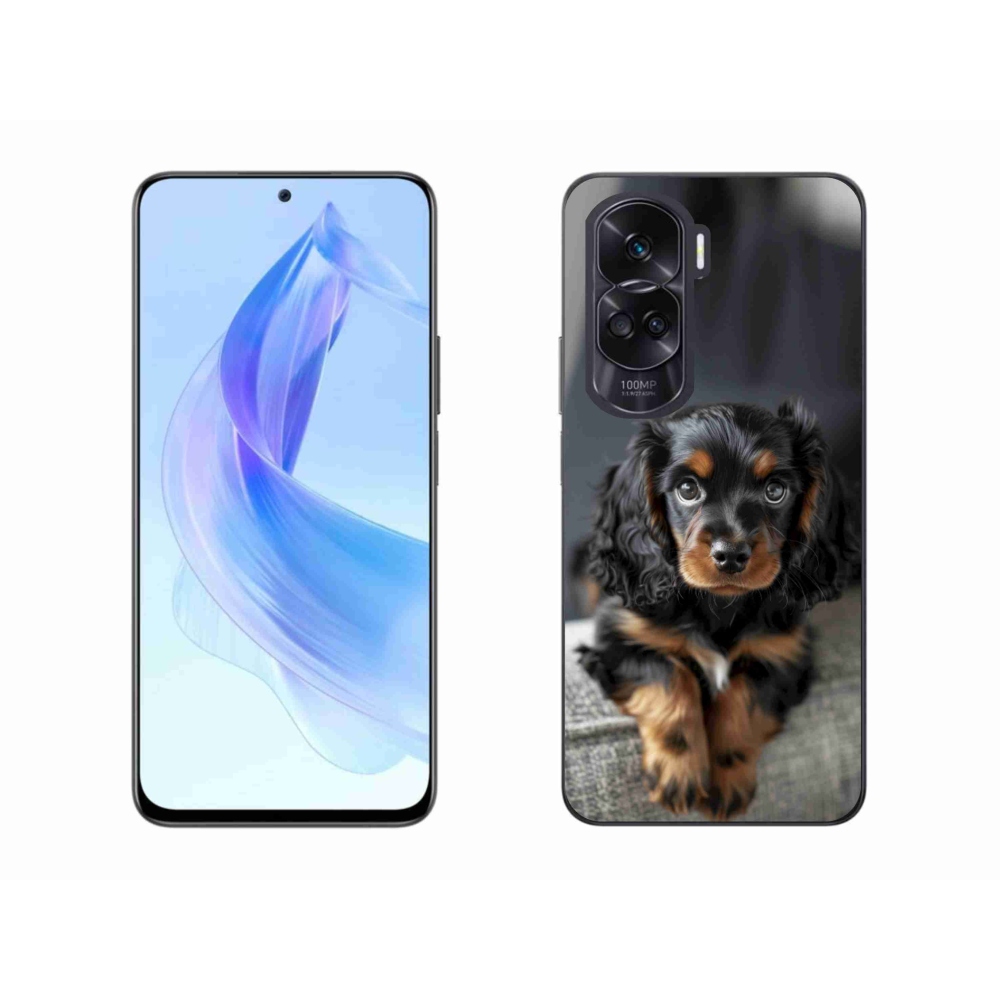 mmCase gél tok az Honor 90 Lite-hoz – aranyos, hosszúszőrű tacskó
