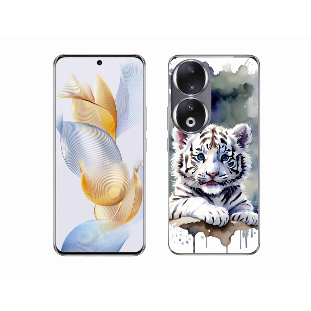 Zselés borítás mmCase a Honor 90-hez - fehér tigriskölyök