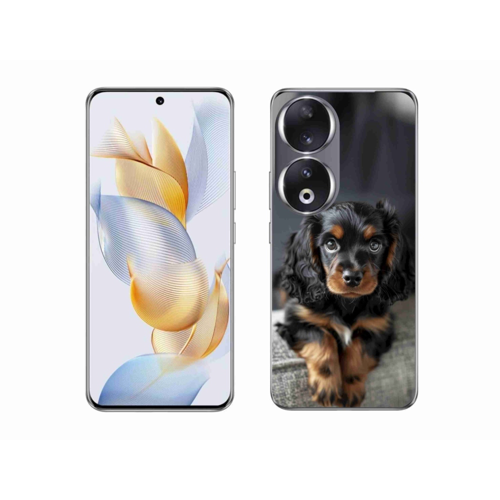 mmCase gél tok az Honor 90-hez – aranyos, hosszúszőrű tacskó