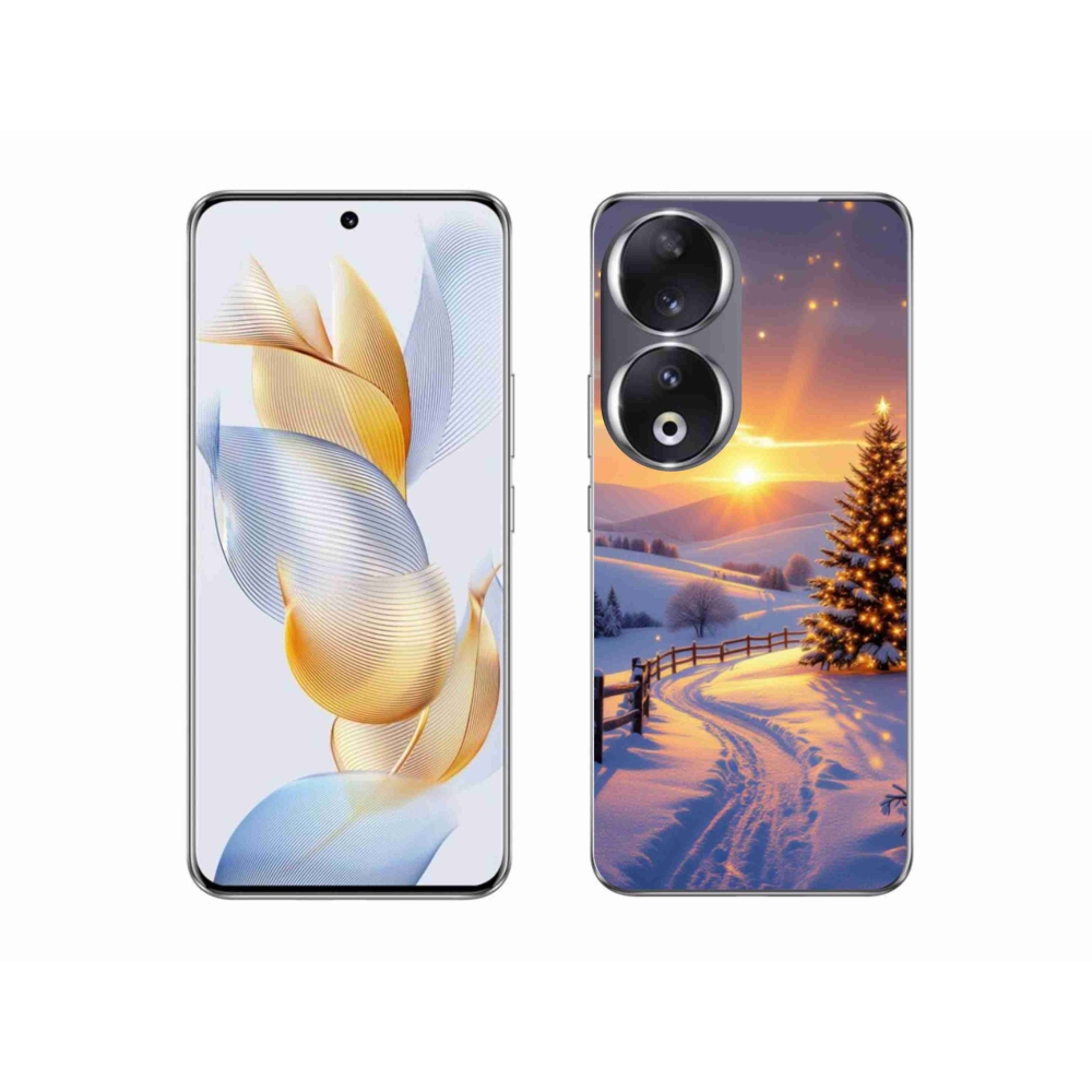 Zselés borítás mmCase a Honor 90 számára - téli tájkép
