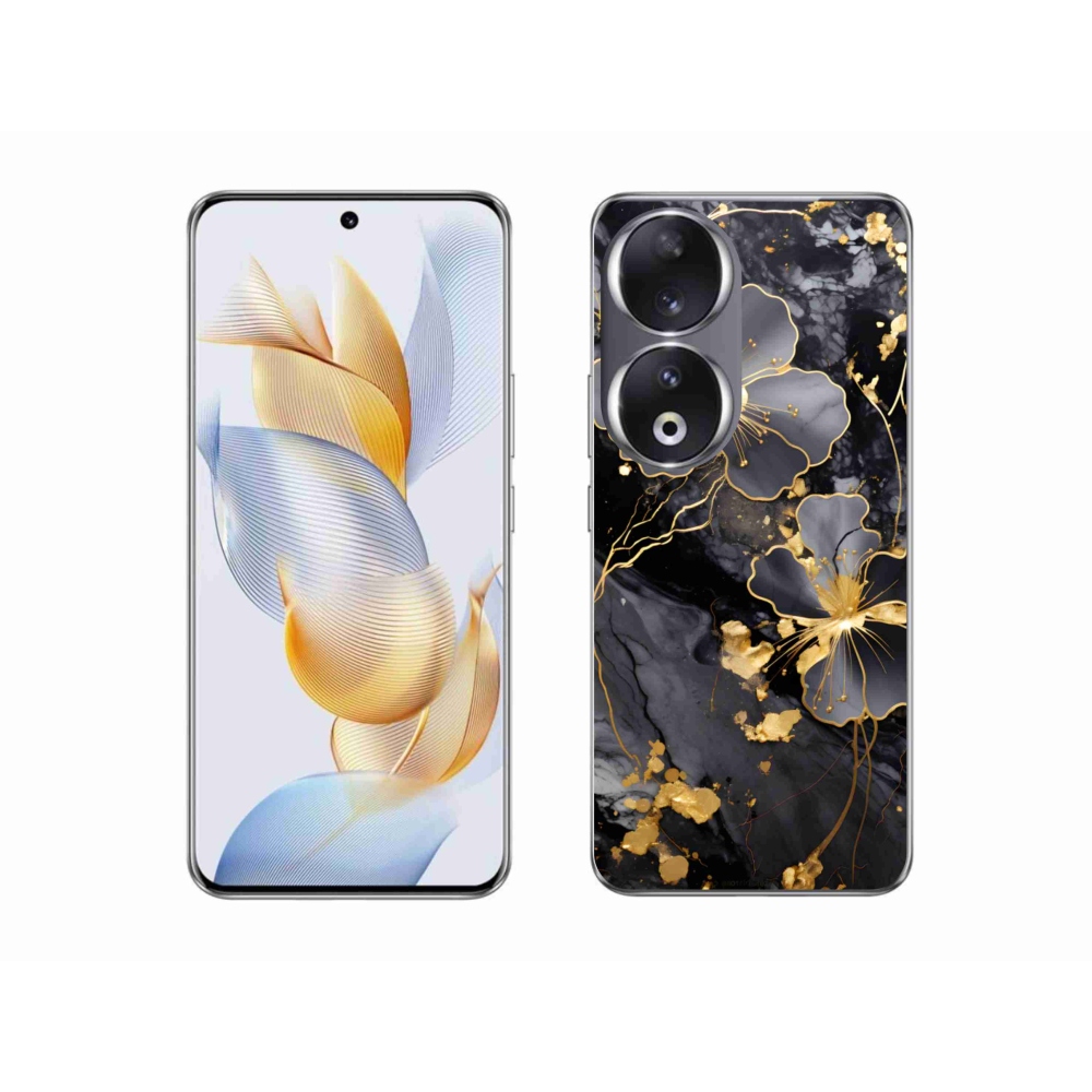Zselés borító mmCase a Honor 90-hez - arany virágok