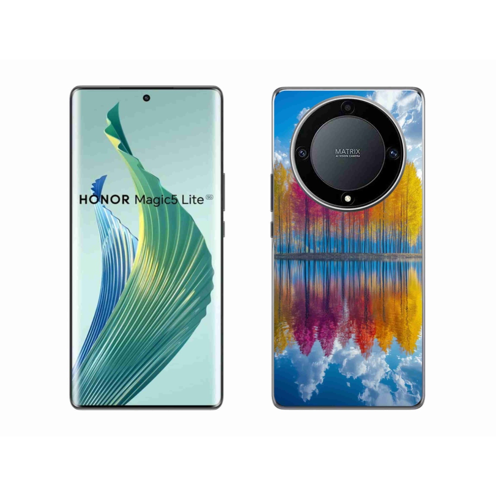 Gél borítás mmCase a Honor Magic 5 Lite 5G számára - színes fák