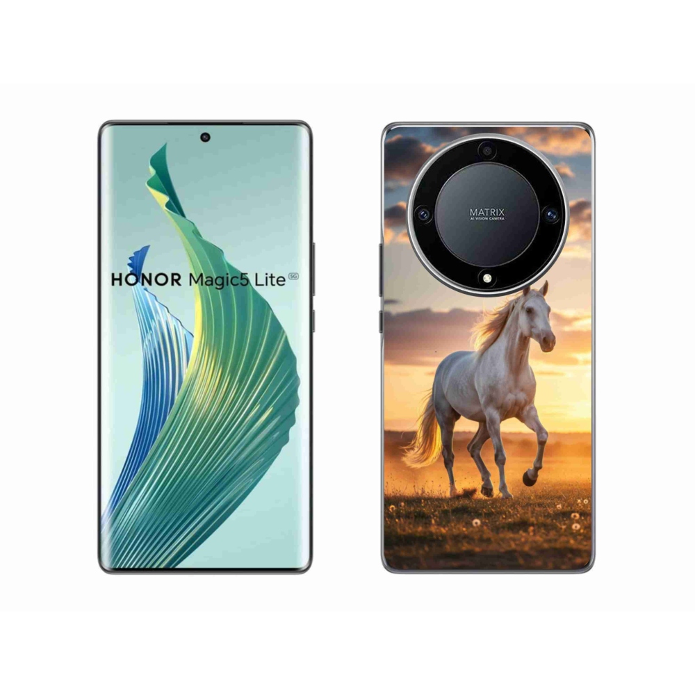 Gél borítás mmCase a Honor Magic 5 Lite 5G számára - futó fehér ló 2