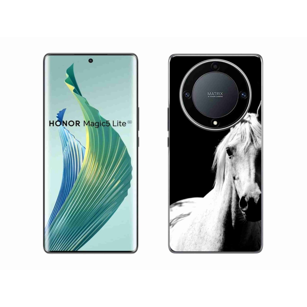 Gél borítás mmCase a Honor Magic 5 Lite 5G számára - fehér ló 5