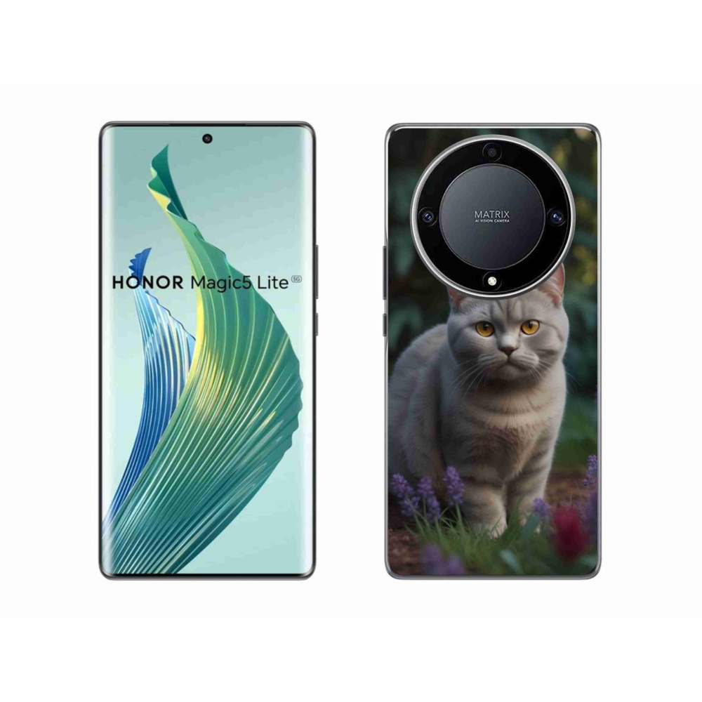 Zselés borítás mmCase a Honor Magic 5 Lite 5G számára - brit macska
